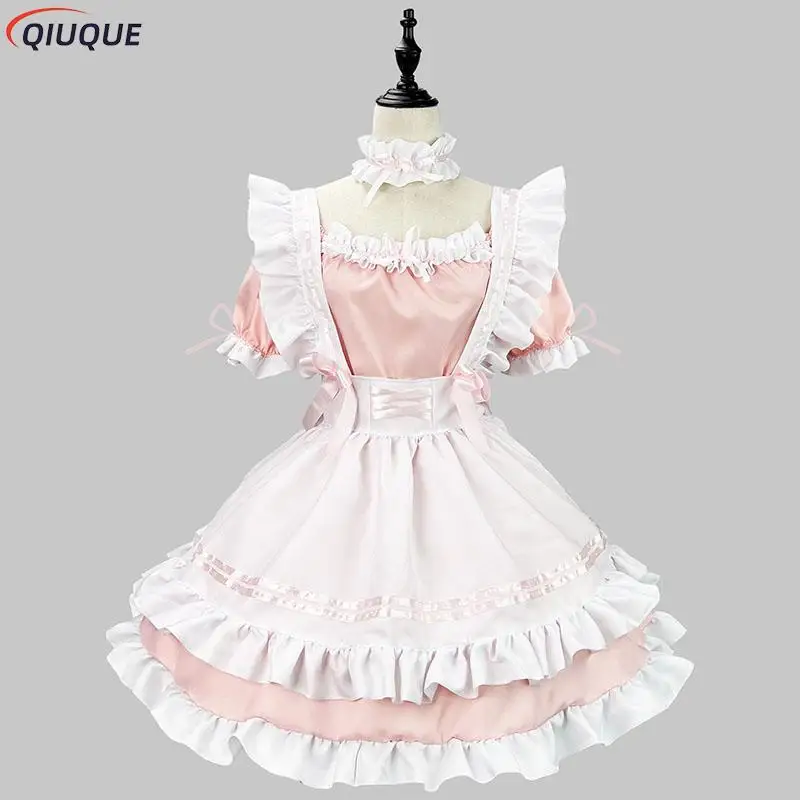 S-5XL Japanese Maid Outfit Lovely Girl Lolita Dress Cosplay Costume Sweet Cute Cat Cafe Harajuku Kawaii Uniform Plus Size