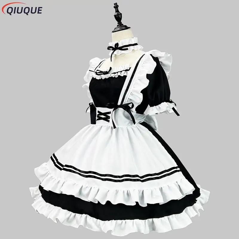 S-5XL Japanese Maid Outfit Lovely Girl Lolita Dress Cosplay Costume Sweet Cute Cat Cafe Harajuku Kawaii Uniform Plus Size