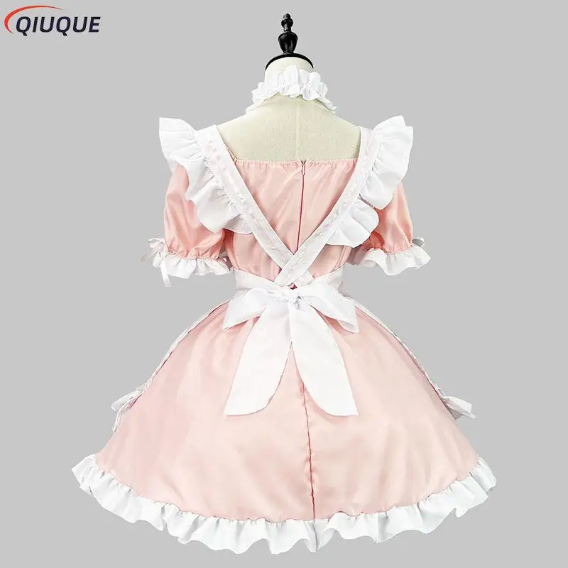 S-5XL Japanese Maid Outfit Lovely Girl Lolita Dress Cosplay Costume Sweet Cute Cat Cafe Harajuku Kawaii Uniform Plus Size