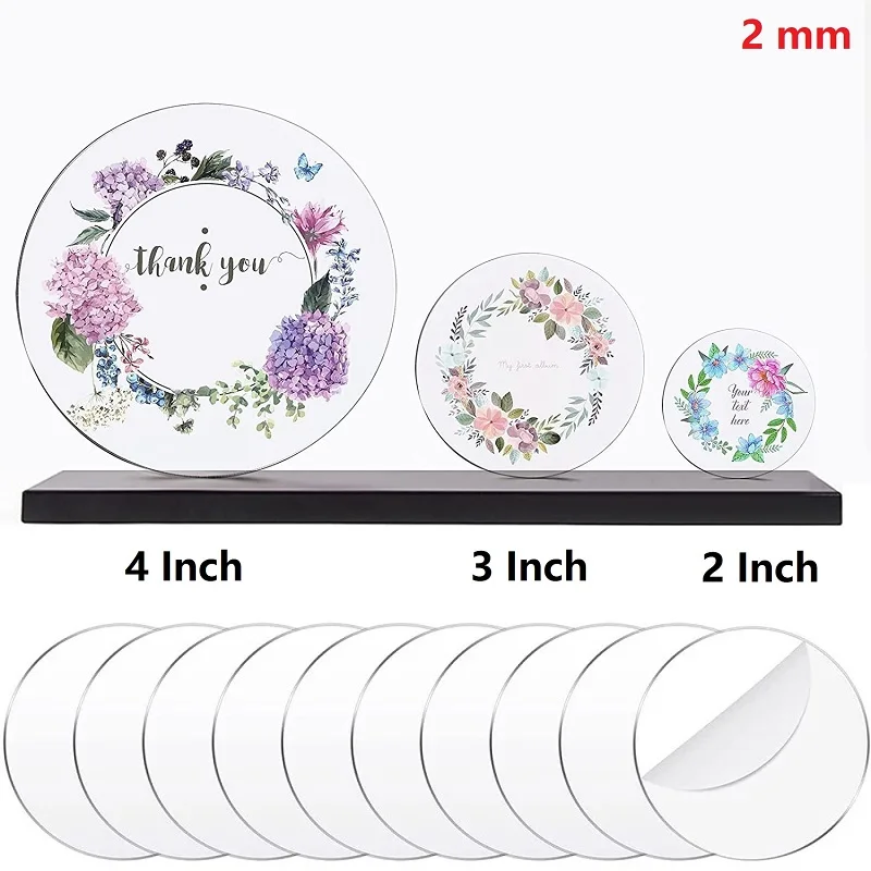 10/20/30/40/50 Pcs Clear Acrylic Round Blank 2/3/4/6 Inch 2mm Thick Round Acrylic Discs For Art Projects Painting DIY Craft