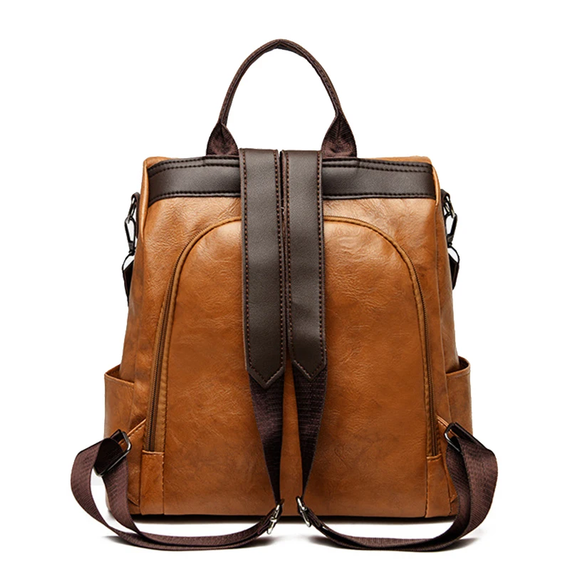 Fashion Anti-theft Women Backpacks Famous Brand High Quality PU Leather Travel Backpack Ladies Large Capacity Shoulder Handbags