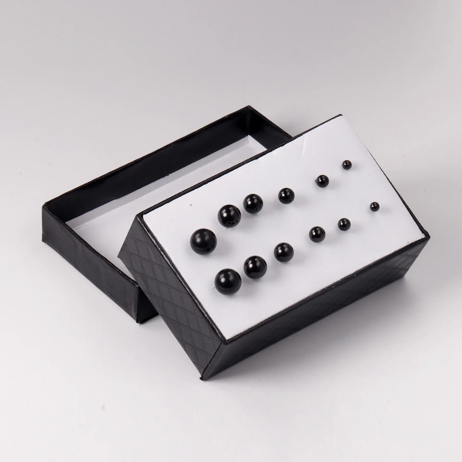 6 Pairs/Box Fashion Ball Earrings Set Mixed Size 316L Stainless Steel Anti-allergy Punk Ear Stud For Gift Jewelry Accessories