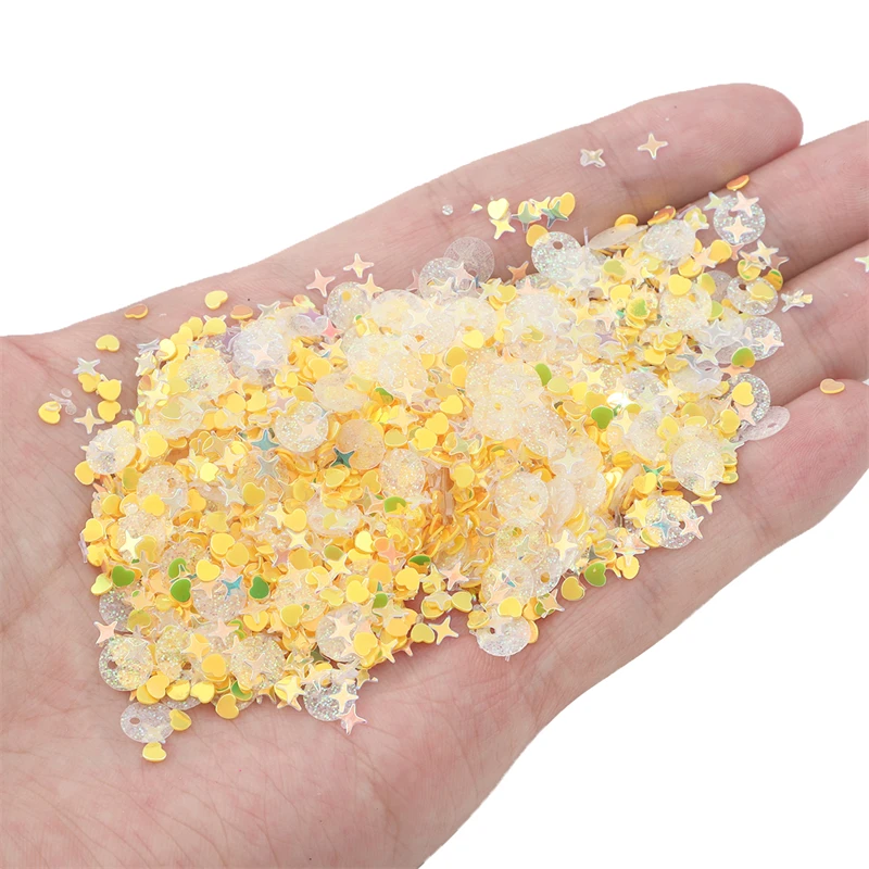 20g Sequin Glitter 3-6mm Mix Star Heart Dot Colorful Loose Sequins for DIY Shaker Card Nail Art Scrapbook Decor Makeup Confetti
