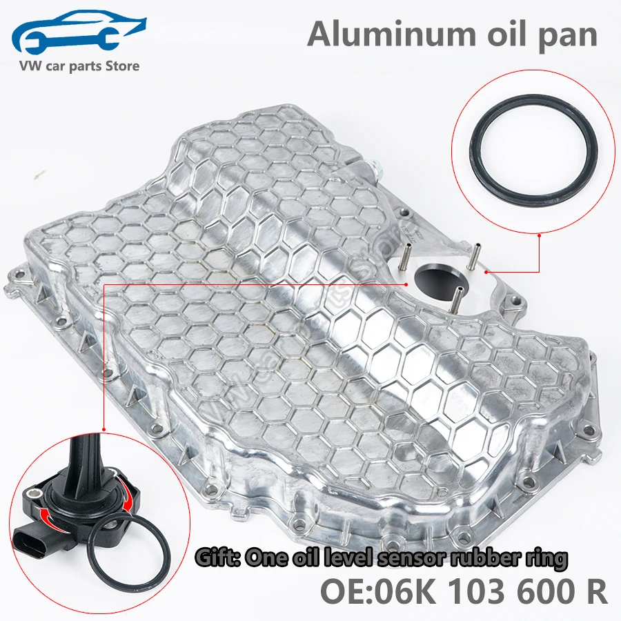 06K103600R All Aluminum Alloy Improved Oil Tray Waste Oil Pan For Audi A1 A3 Q2 TT VW Golf MK7 GTI Sharan Tiguan 06K 103 600 R