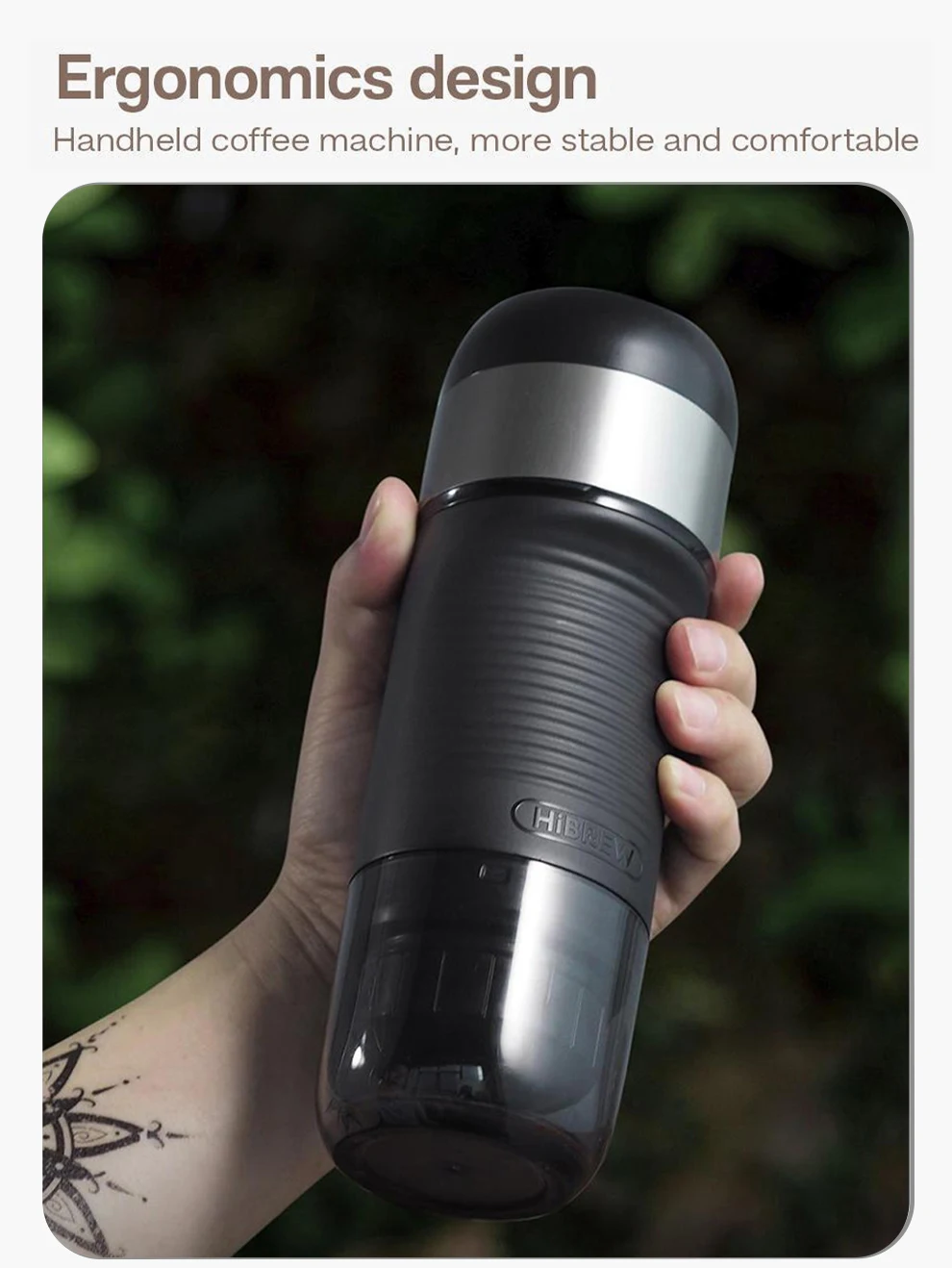 HiBREW Portable Coffee Machine for Car & Home,DC12V Expresso Coffee Maker Fit Nexpresso Dolce Pod Capsule Coffee Powder H4A NEW