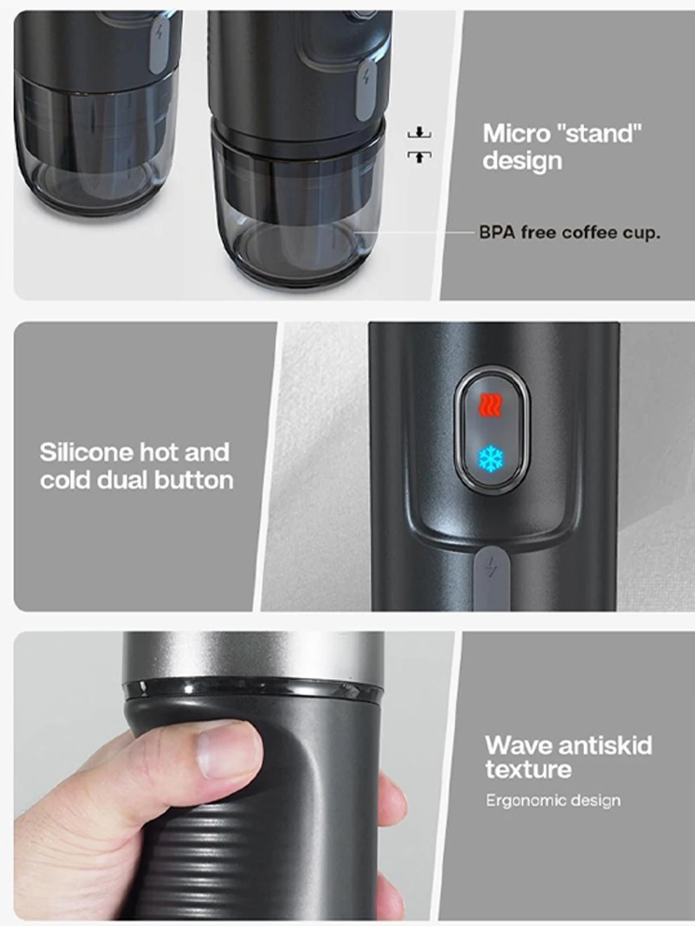 HiBREW Portable Coffee Machine for Car & Home,DC12V Expresso Coffee Maker Fit Nexpresso Dolce Pod Capsule Coffee Powder H4A NEW