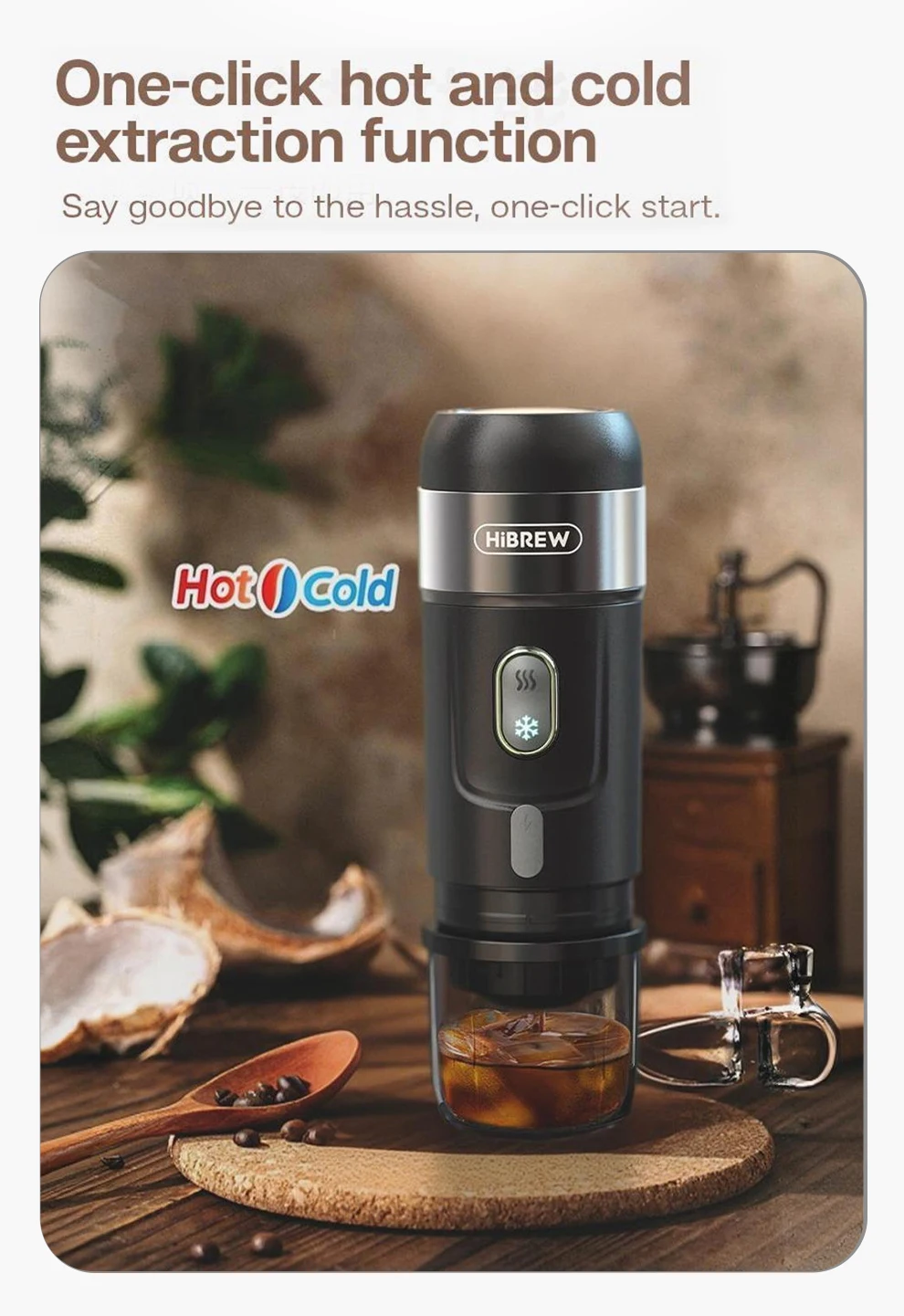 HiBREW Portable Coffee Machine for Car & Home,DC12V Expresso Coffee Maker Fit Nexpresso Dolce Pod Capsule Coffee Powder H4A NEW