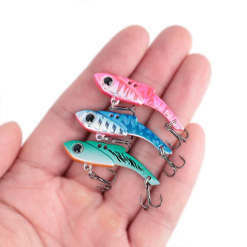 OUTKIT VIB Spoon Fishing Lure 3.5/5g Metal Spinner Fishing Bait Crankbait Bass Artificial Hard Baits Cicada VIB Fishing Tackle
