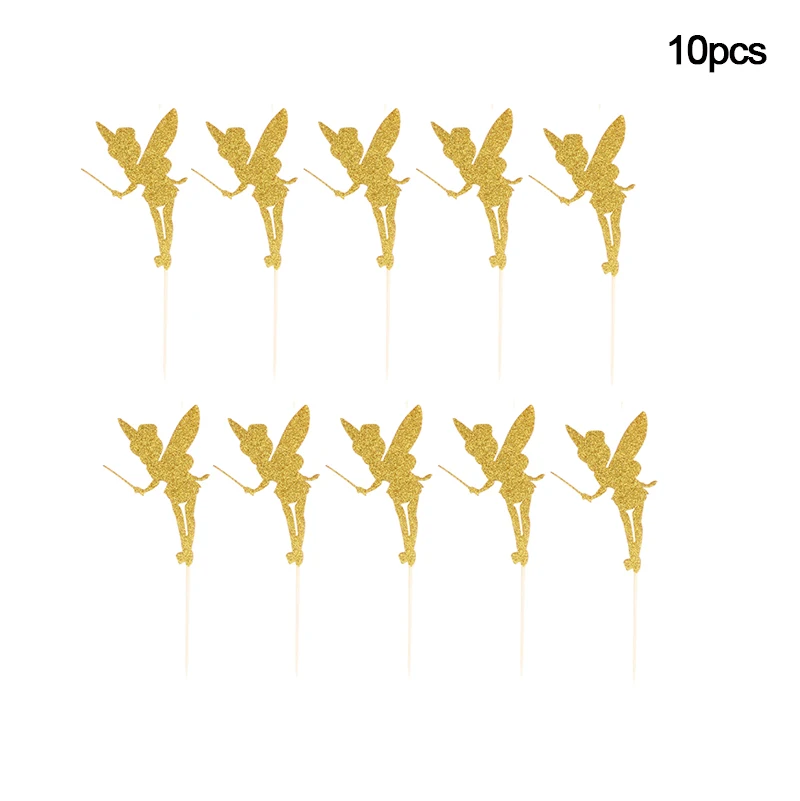 10/20Pcs Glitter Fairy Cupcake Toppers Angel Fairy Cake Topper Kids Baby Shower Birthday Party Favors Wedding Cake Decorations