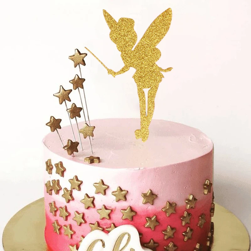 10/20Pcs Glitter Fairy Cupcake Toppers Angel Fairy Cake Topper Kids Baby Shower Birthday Party Favors Wedding Cake Decorations