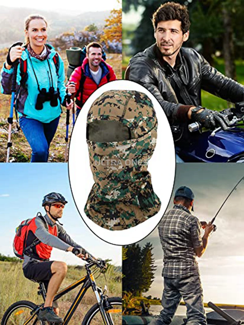 Tactical Camouflage Balaclava Full Face Mask Outdoor Hunting Bicycle Cycling Bandana Neck Gaiter Combat Airsoft Cap