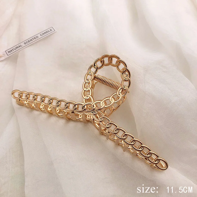 Simple Metal Geometric Hair Claw Clips Elegant Geometric Hair Accessories Cross Crab Bath Clip For Women Fashion Girl Headwear