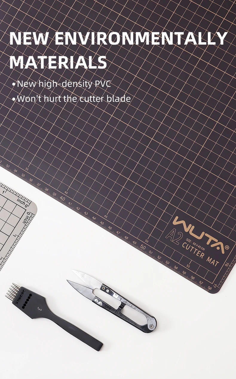 WUTA New Fabric Cutting Mat, Leather Cutting Board A1 A2 A3 A4 A5 Professional Self Healing Quality Double-Sided Craft Tool Set