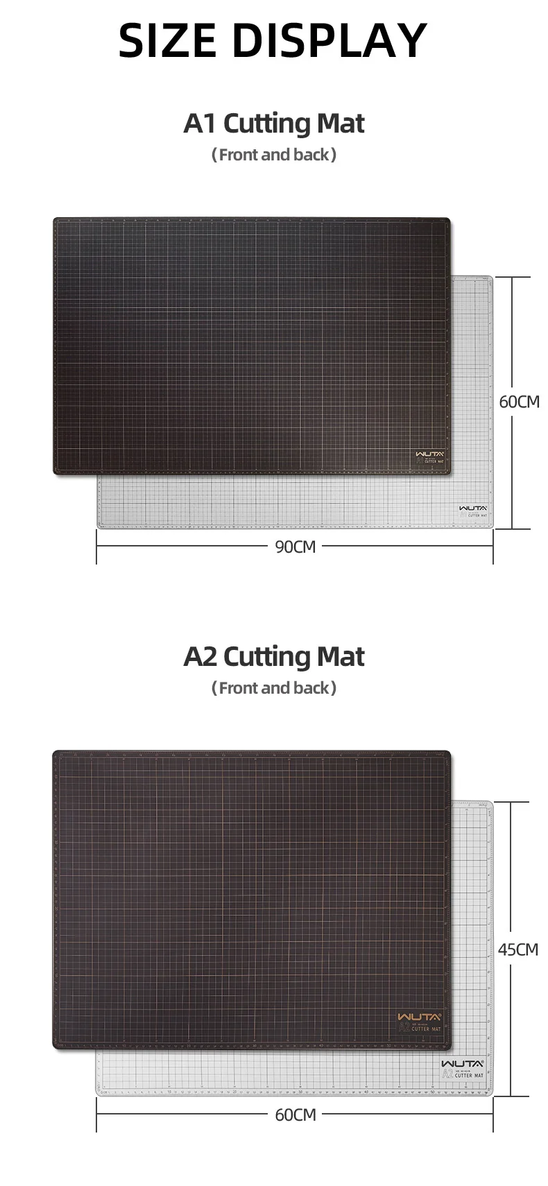 WUTA New Fabric Cutting Mat, Leather Cutting Board A1 A2 A3 A4 A5 Professional Self Healing Quality Double-Sided Craft Tool Set