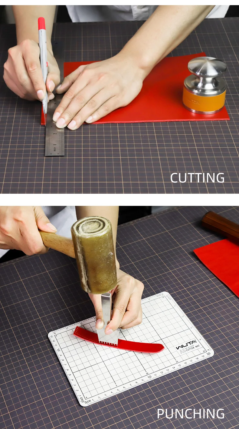 WUTA New Fabric Cutting Mat, Leather Cutting Board A1 A2 A3 A4 A5 Professional Self Healing Quality Double-Sided Craft Tool Set