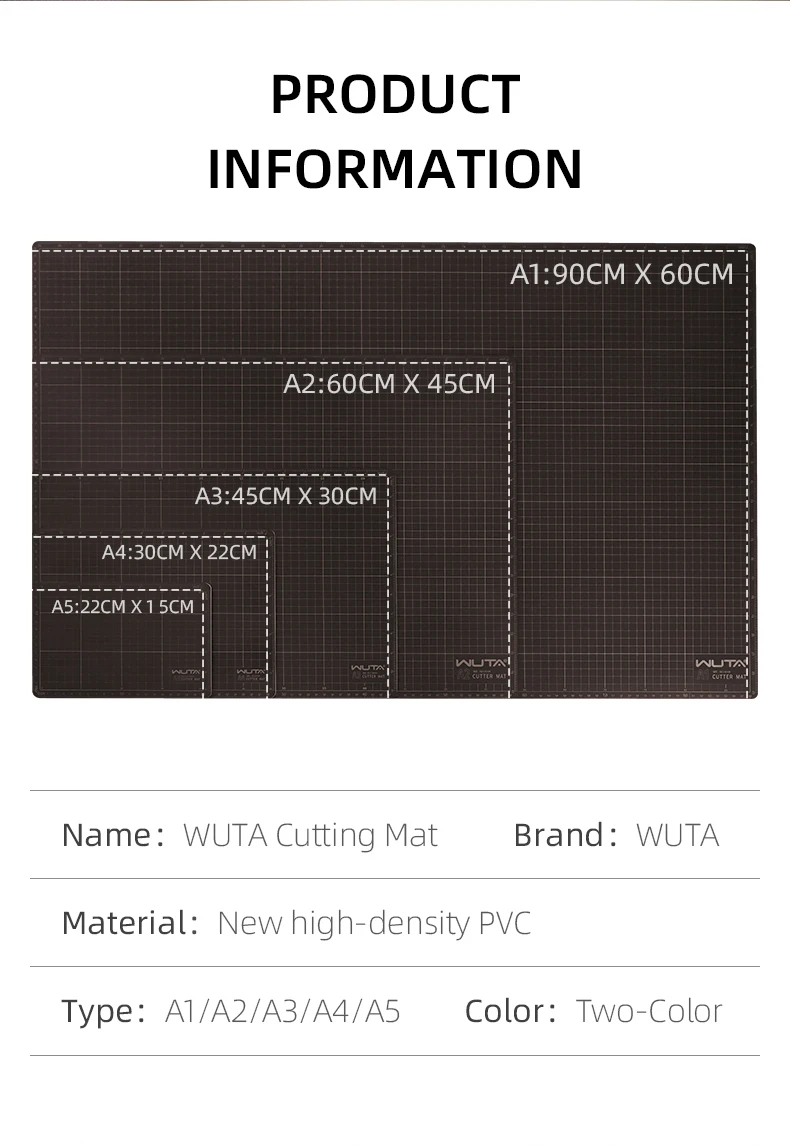 WUTA New Fabric Cutting Mat, Leather Cutting Board A1 A2 A3 A4 A5 Professional Self Healing Quality Double-Sided Craft Tool Set