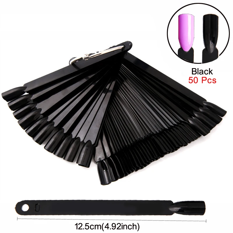 Nail Display Sticks Clear Natural Colors Nail Swatch Chart With Ring False Nail Tips Gel Polish Practice Display for Nail Art