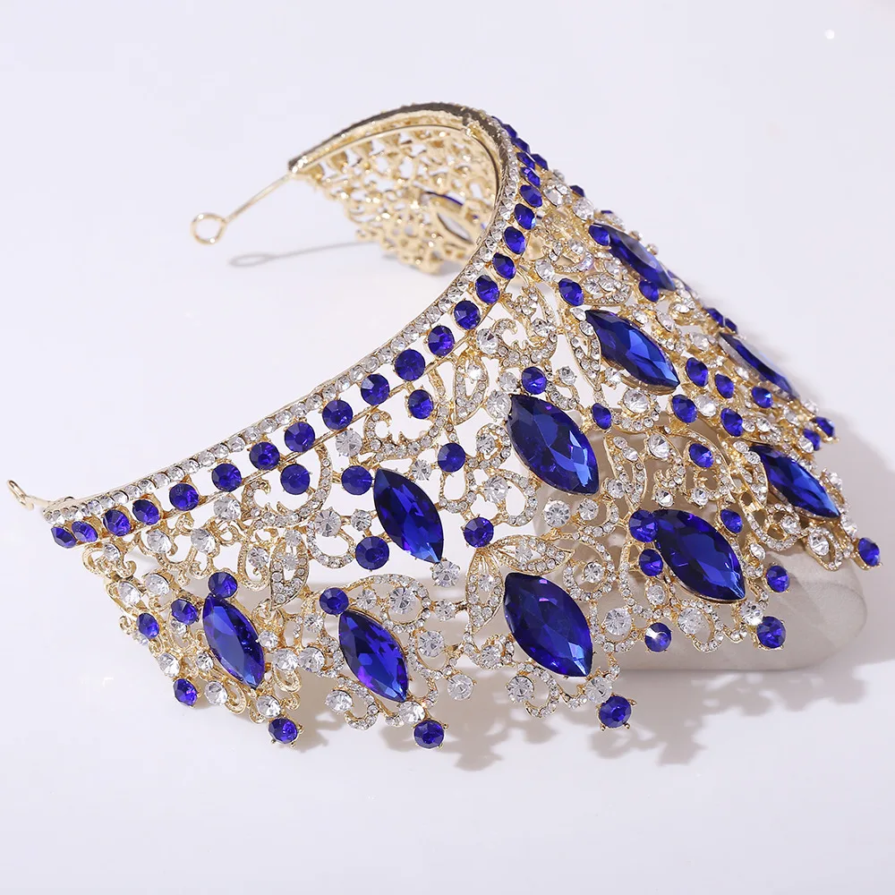 KMVEXO Luxury Big Forest Crystal Rhinestone Crown Wedding Tiara Bridal Hair Accessories Crown Party Wedding Headwear Gift