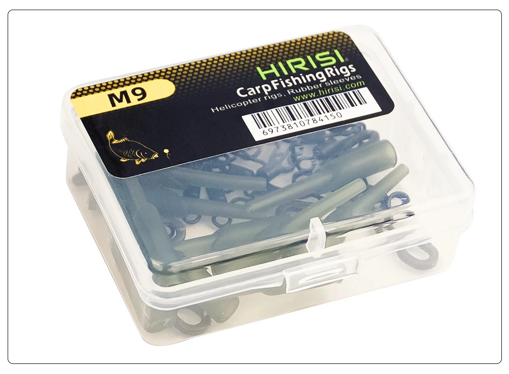 Hirisi 40 x Carp Fishing Rigs Rubber Anti Tangle Sleeves Fishing Quick Change Snap Connector Fishing Accessories M9
