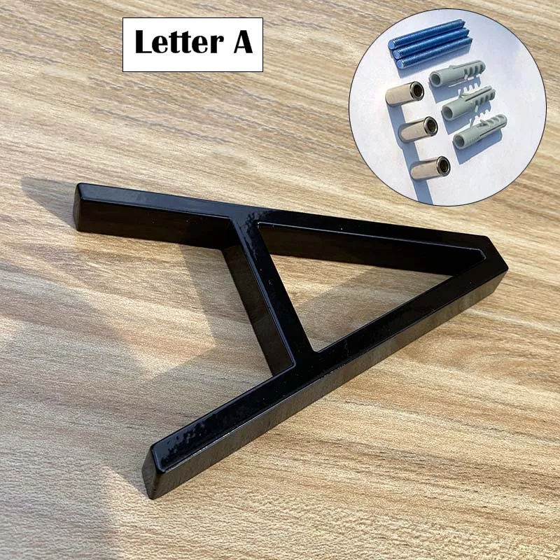125mm Black House Numbers Letters Outdoor Address Sign Plate For Yard Floating Metal Door Number Doorplates Modern Mailbox Signs