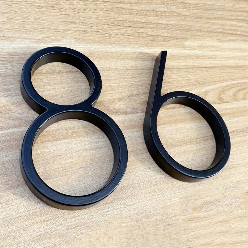 125mm Black House Numbers Letters Outdoor Address Sign Plate For Yard Floating Metal Door Number Doorplates Modern Mailbox Signs