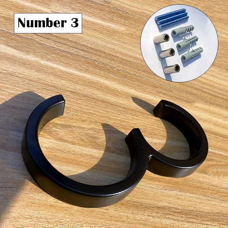125mm Black House Numbers Letters Outdoor Address Sign Plate For Yard Floating Metal Door Number Doorplates Modern Mailbox Signs
