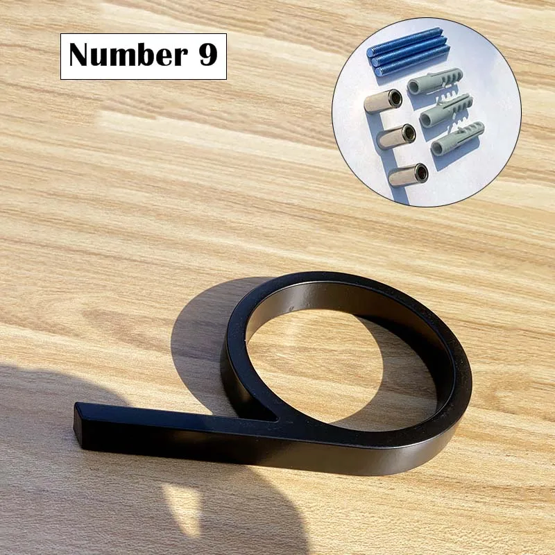 125mm Black House Numbers Letters Outdoor Address Sign Plate For Yard Floating Metal Door Number Doorplates Modern Mailbox Signs