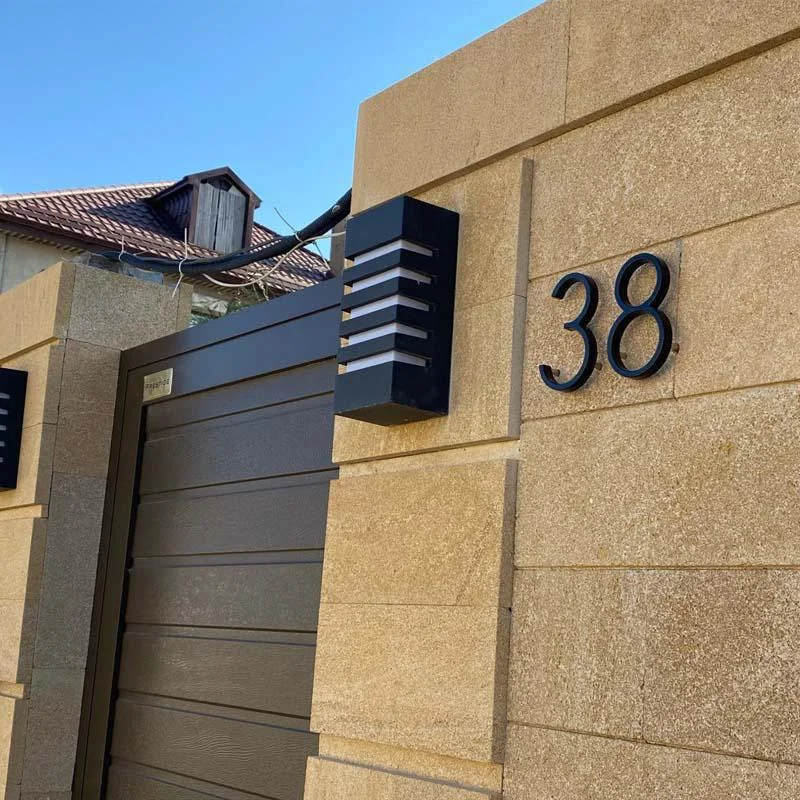 125mm Black House Numbers Letters Outdoor Address Sign Plate For Yard Floating Metal Door Number Doorplates Modern Mailbox Signs