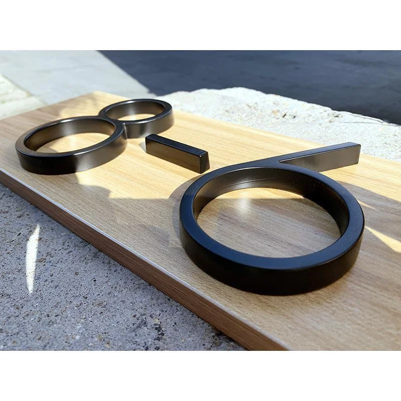 125mm Black House Numbers Letters Outdoor Address Sign Plate For Yard Floating Metal Door Number Doorplates Modern Mailbox Signs