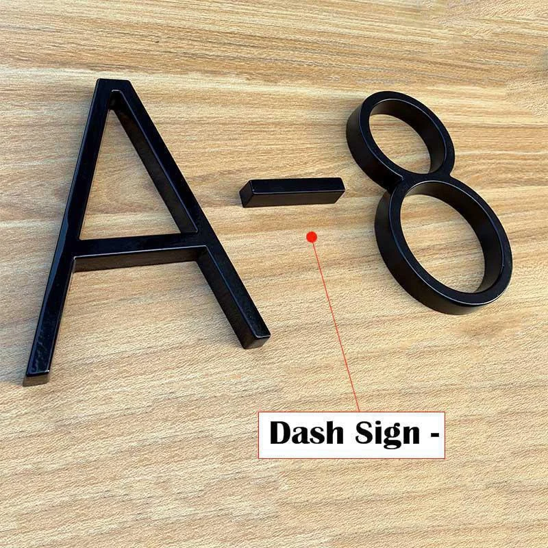 125mm Black House Numbers Letters Outdoor Address Sign Plate For Yard Floating Metal Door Number Doorplates Modern Mailbox Signs