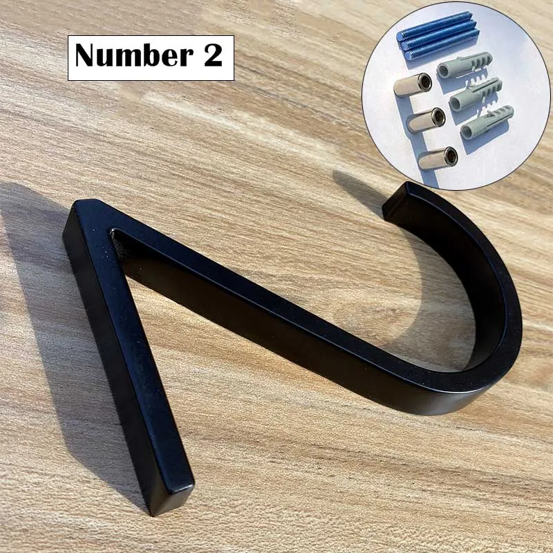 125mm Black House Numbers Letters Outdoor Address Sign Plate For Yard Floating Metal Door Number Doorplates Modern Mailbox Signs