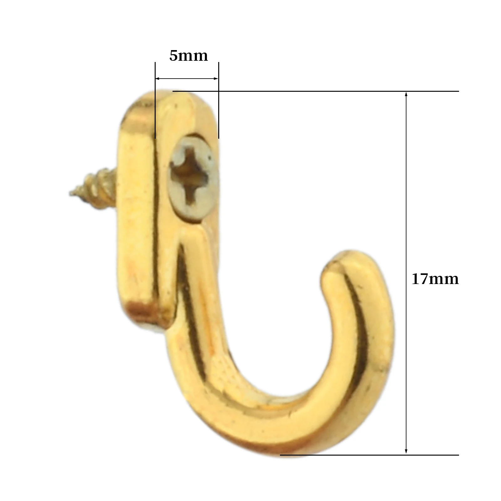 20pcs Mini Alloy Hooks w/screws Wall Hangers 17mm/0.67in Vintage Black Silver Gold Kitchen Bathroom Key Towel Hat Coat Bag Mask
