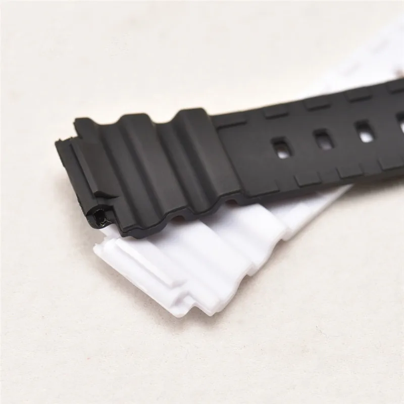 Resin Strap For Casio MRW-200H 18MM Watch Band Mens Sports Waterproof Black White Replacement Watch Accessories