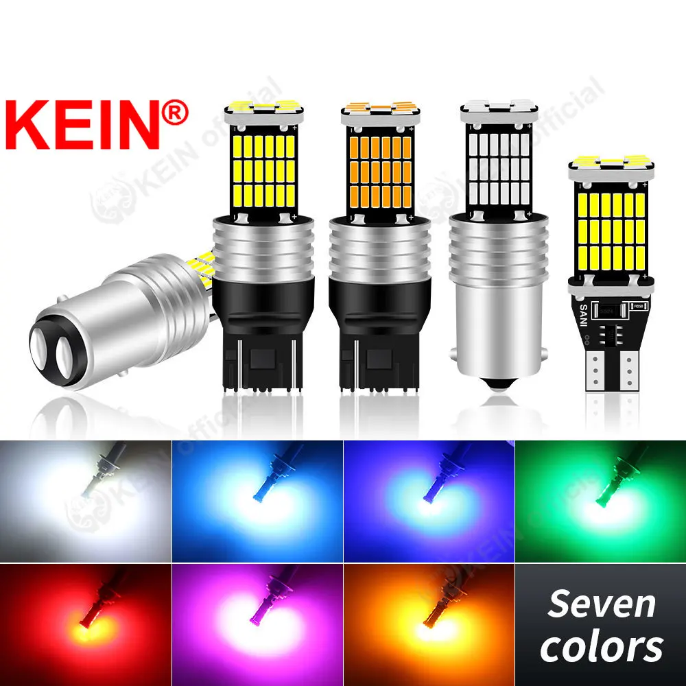 KEIN 2PCS T15 W16W P21W 1156 1157 Led Bulb BA15S BAY15D T20 7440 7443 W21W 45SMD Car Light Turn Signal Tail Reverse Brake Lamp