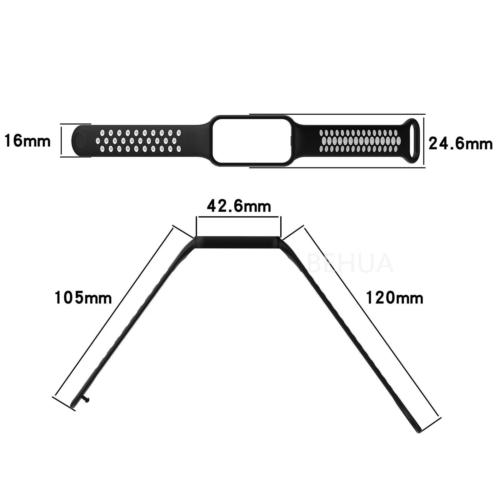 Fashion Silicone WatchStrap For Huami Amazfit Band 7 SmartWatch Band Bracelet Wristband For Amazfit band7 Strap Buckle +film