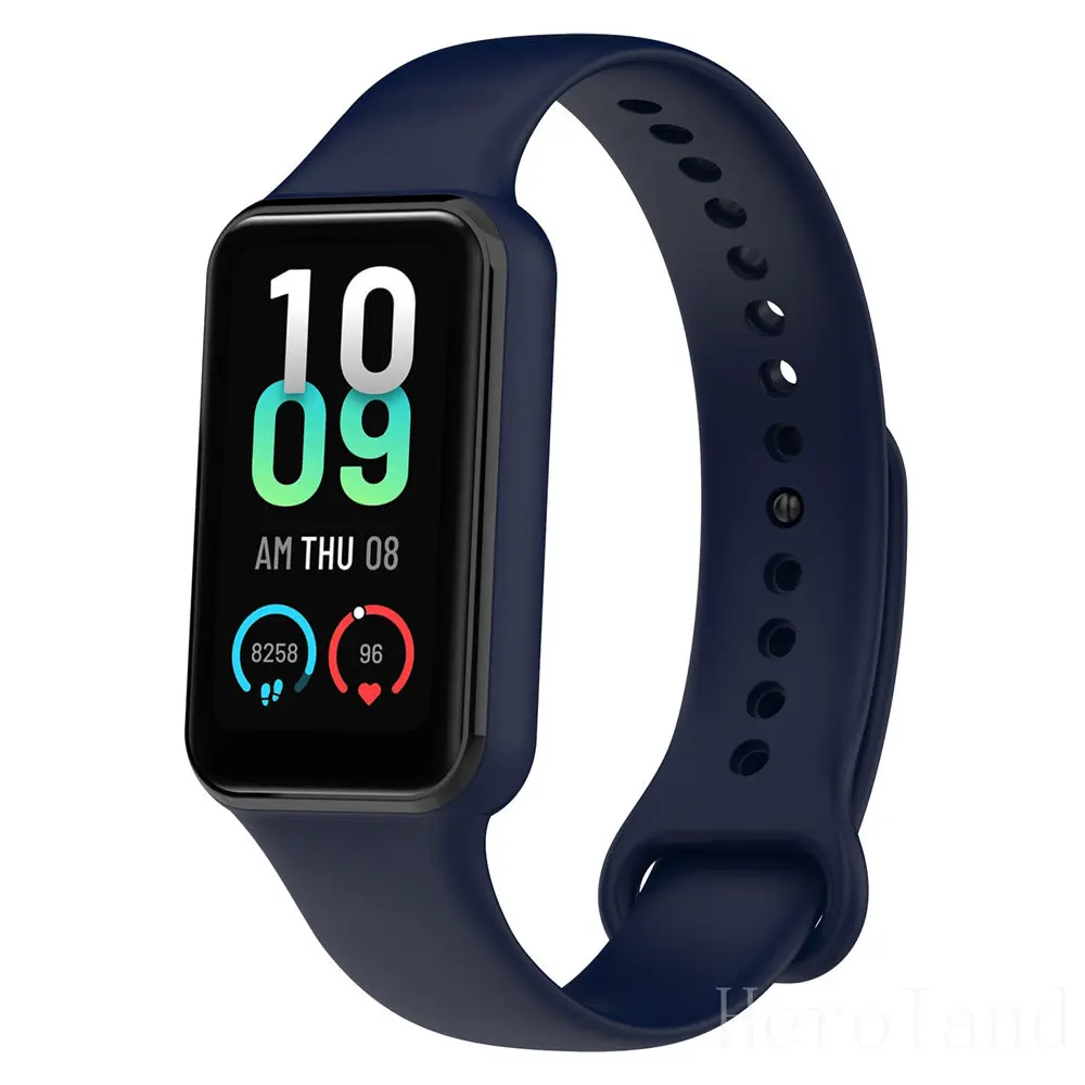 Fashion Silicone WatchStrap For Huami Amazfit Band 7 SmartWatch Band Bracelet Wristband For Amazfit band7 Strap Buckle +film