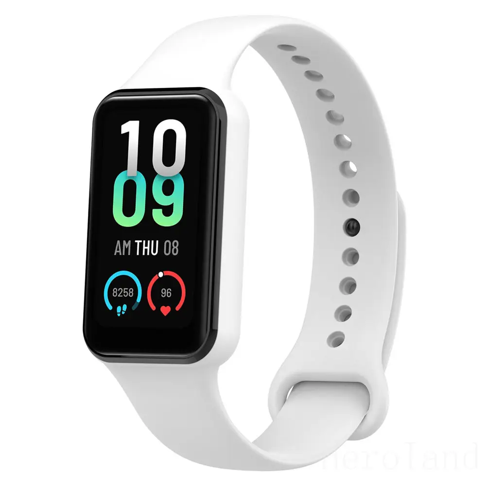 Fashion Silicone WatchStrap For Huami Amazfit Band 7 SmartWatch Band Bracelet Wristband For Amazfit band7 Strap Buckle +film