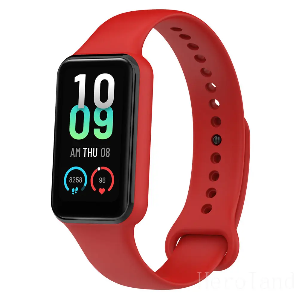Fashion Silicone WatchStrap For Huami Amazfit Band 7 SmartWatch Band Bracelet Wristband For Amazfit band7 Strap Buckle +film