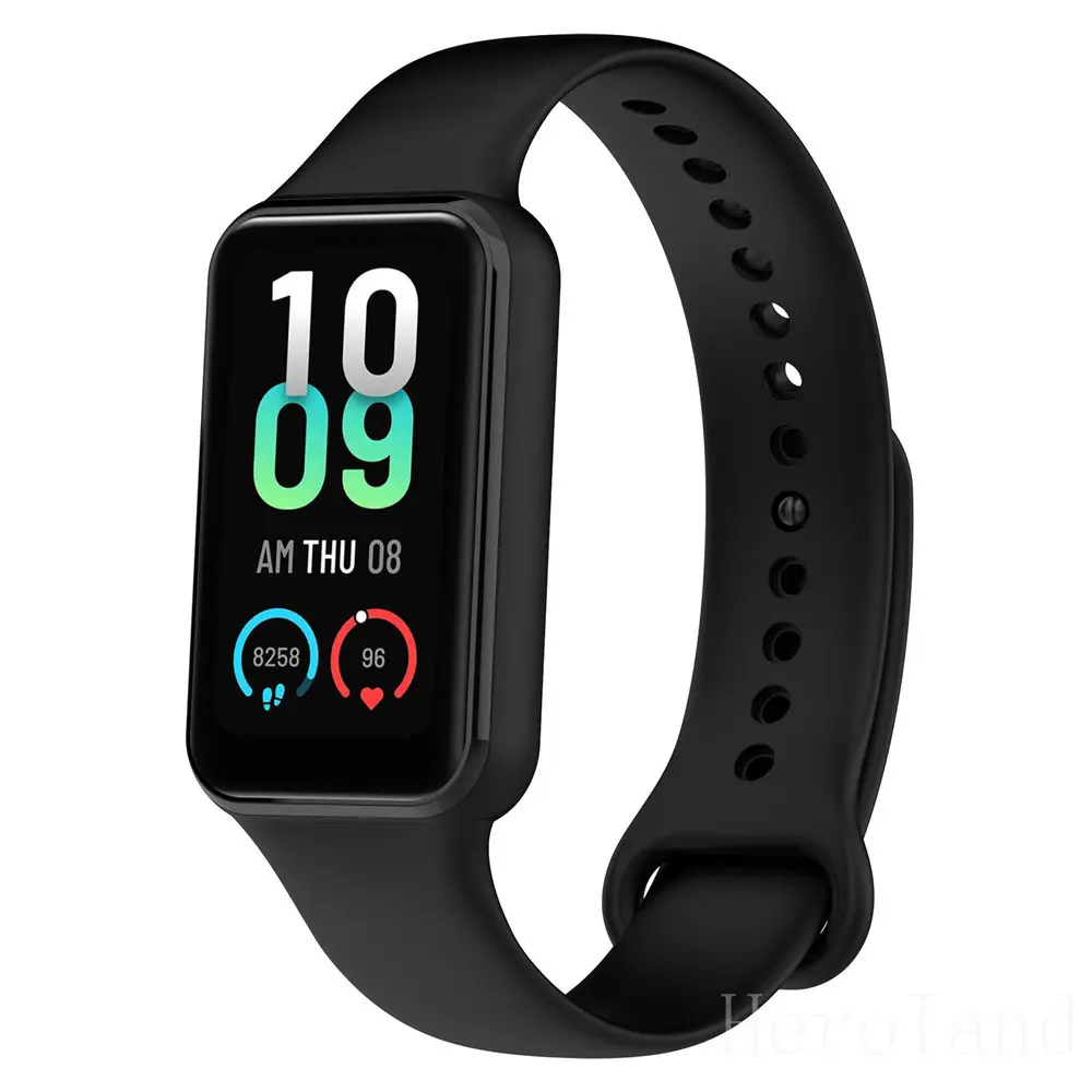 Fashion Silicone WatchStrap For Huami Amazfit Band 7 SmartWatch Band Bracelet Wristband For Amazfit band7 Strap Buckle +film