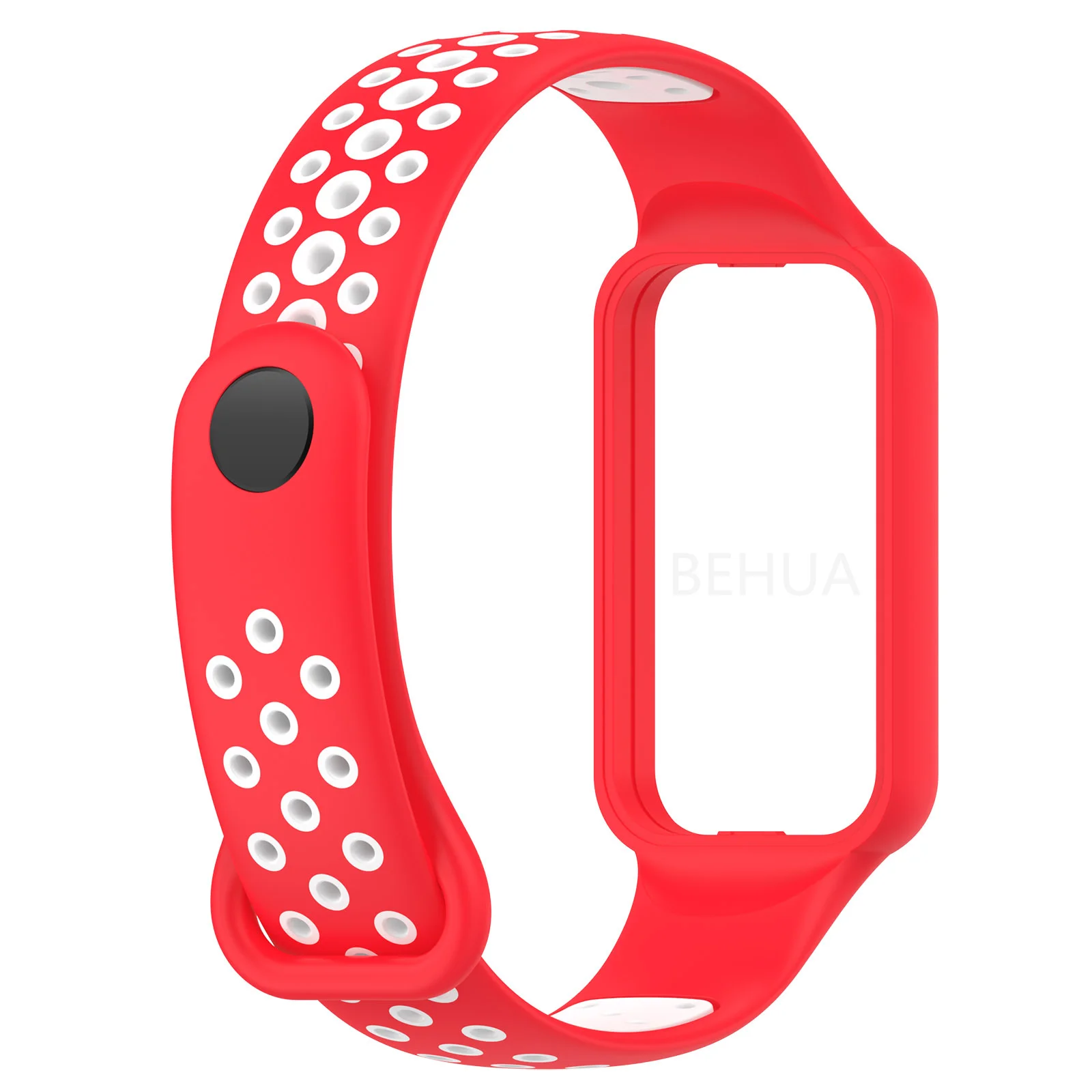 Fashion Silicone WatchStrap For Huami Amazfit Band 7 SmartWatch Band Bracelet Wristband For Amazfit band7 Strap Buckle +film