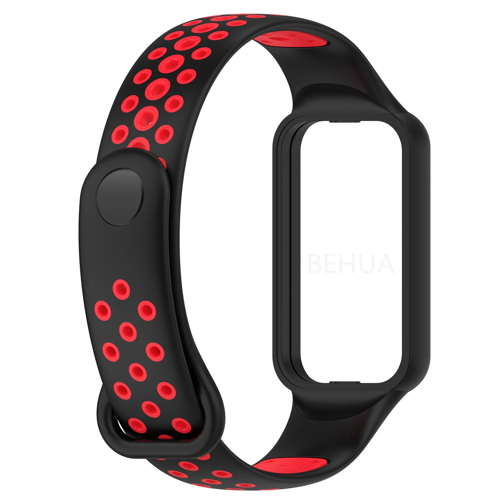 Fashion Silicone WatchStrap For Huami Amazfit Band 7 SmartWatch Band Bracelet Wristband For Amazfit band7 Strap Buckle +film