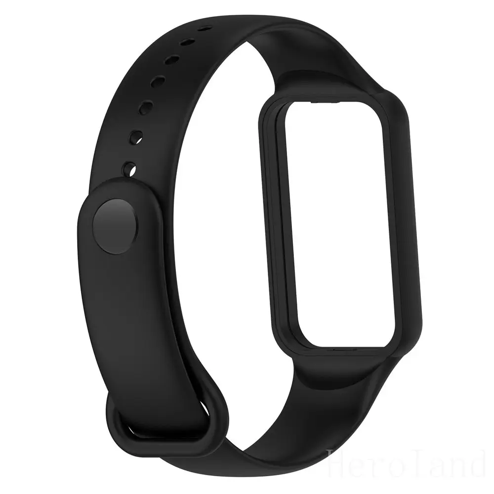 Fashion Silicone WatchStrap For Huami Amazfit Band 7 SmartWatch Band Bracelet Wristband For Amazfit band7 Strap Buckle +film