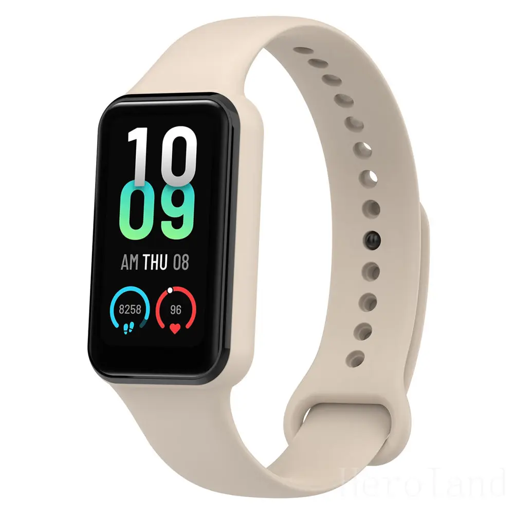 Fashion Silicone WatchStrap For Huami Amazfit Band 7 SmartWatch Band Bracelet Wristband For Amazfit band7 Strap Buckle +film