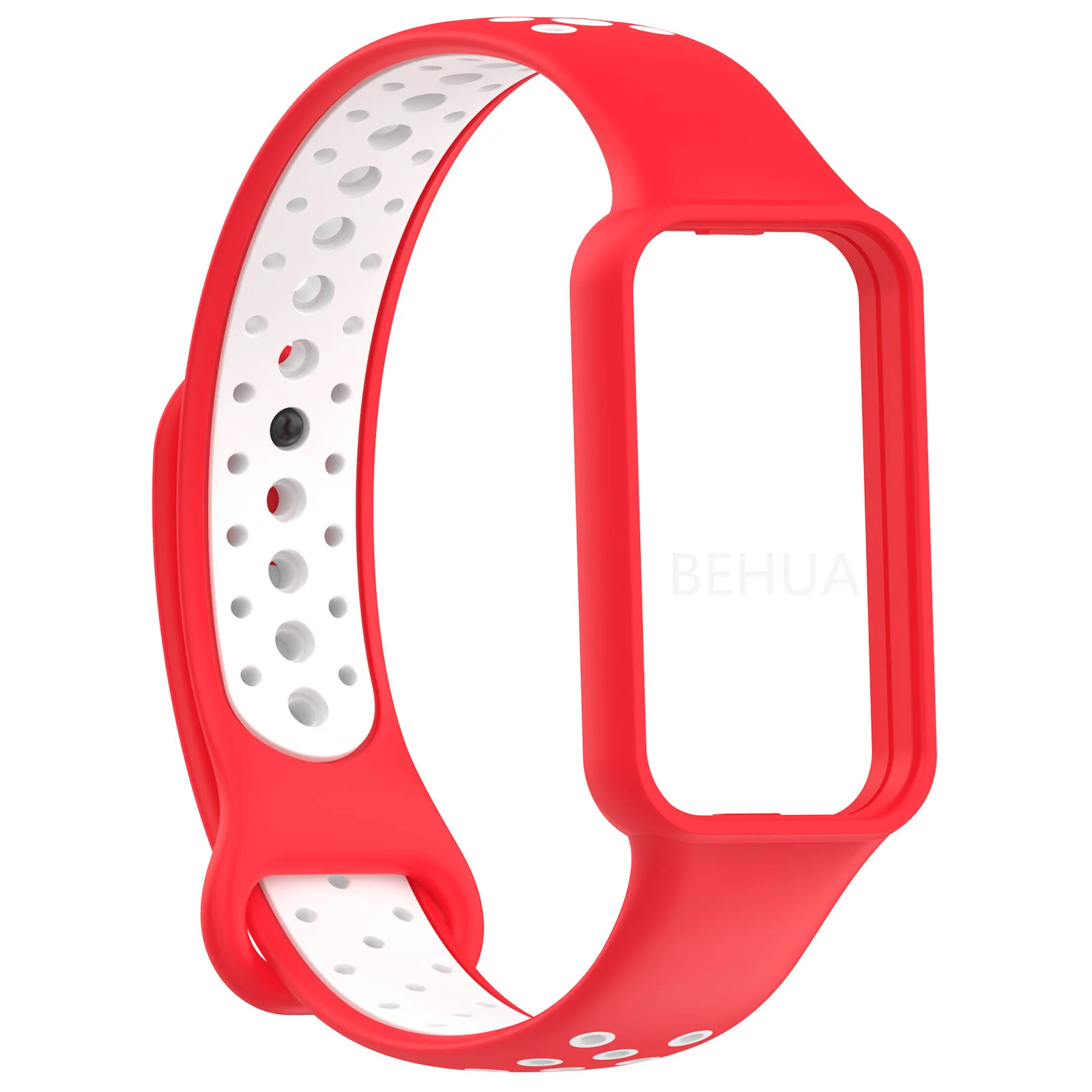 Fashion Silicone WatchStrap For Huami Amazfit Band 7 SmartWatch Band Bracelet Wristband For Amazfit band7 Strap Buckle +film