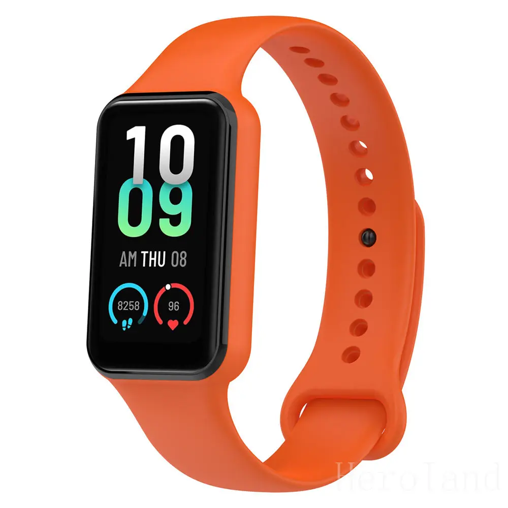 Fashion Silicone WatchStrap For Huami Amazfit Band 7 SmartWatch Band Bracelet Wristband For Amazfit band7 Strap Buckle +film