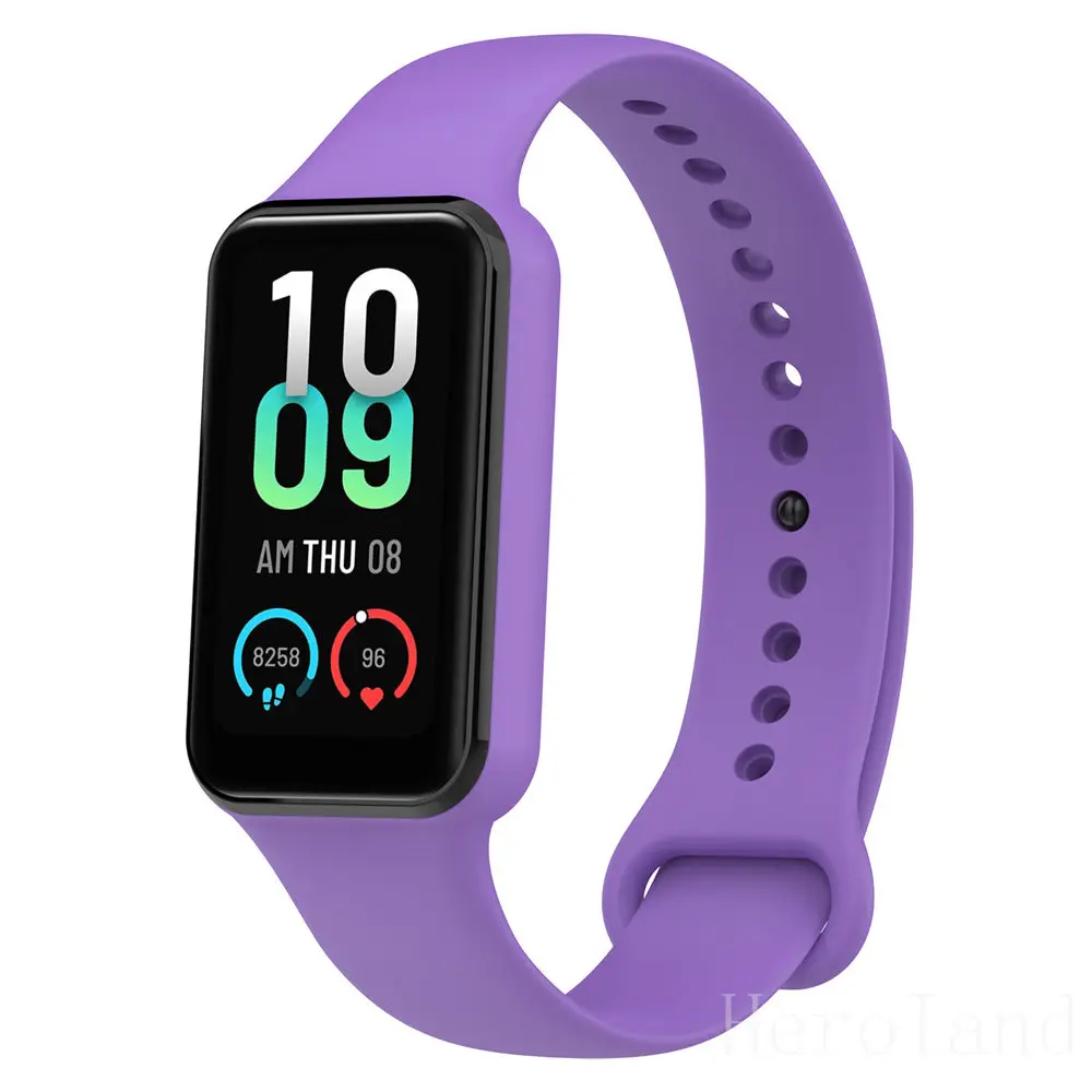 Fashion Silicone WatchStrap For Huami Amazfit Band 7 SmartWatch Band Bracelet Wristband For Amazfit band7 Strap Buckle +film