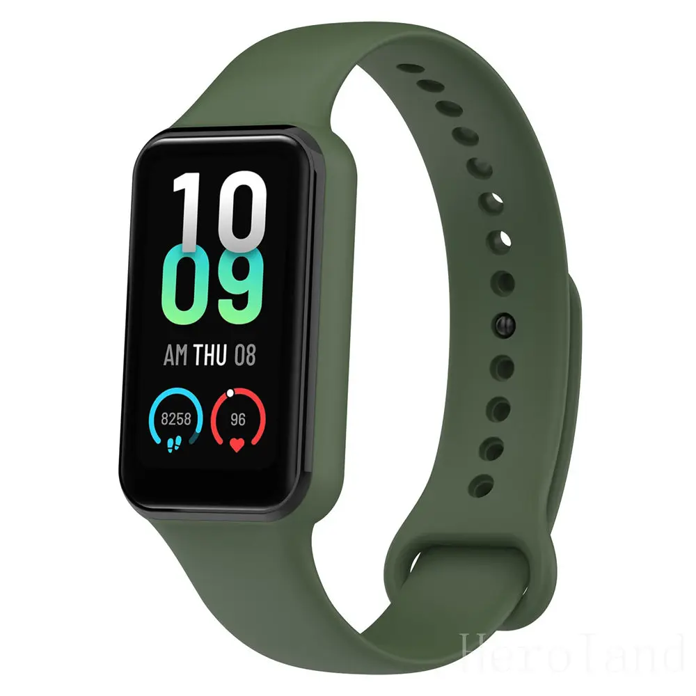 Fashion Silicone WatchStrap For Huami Amazfit Band 7 SmartWatch Band Bracelet Wristband For Amazfit band7 Strap Buckle +film