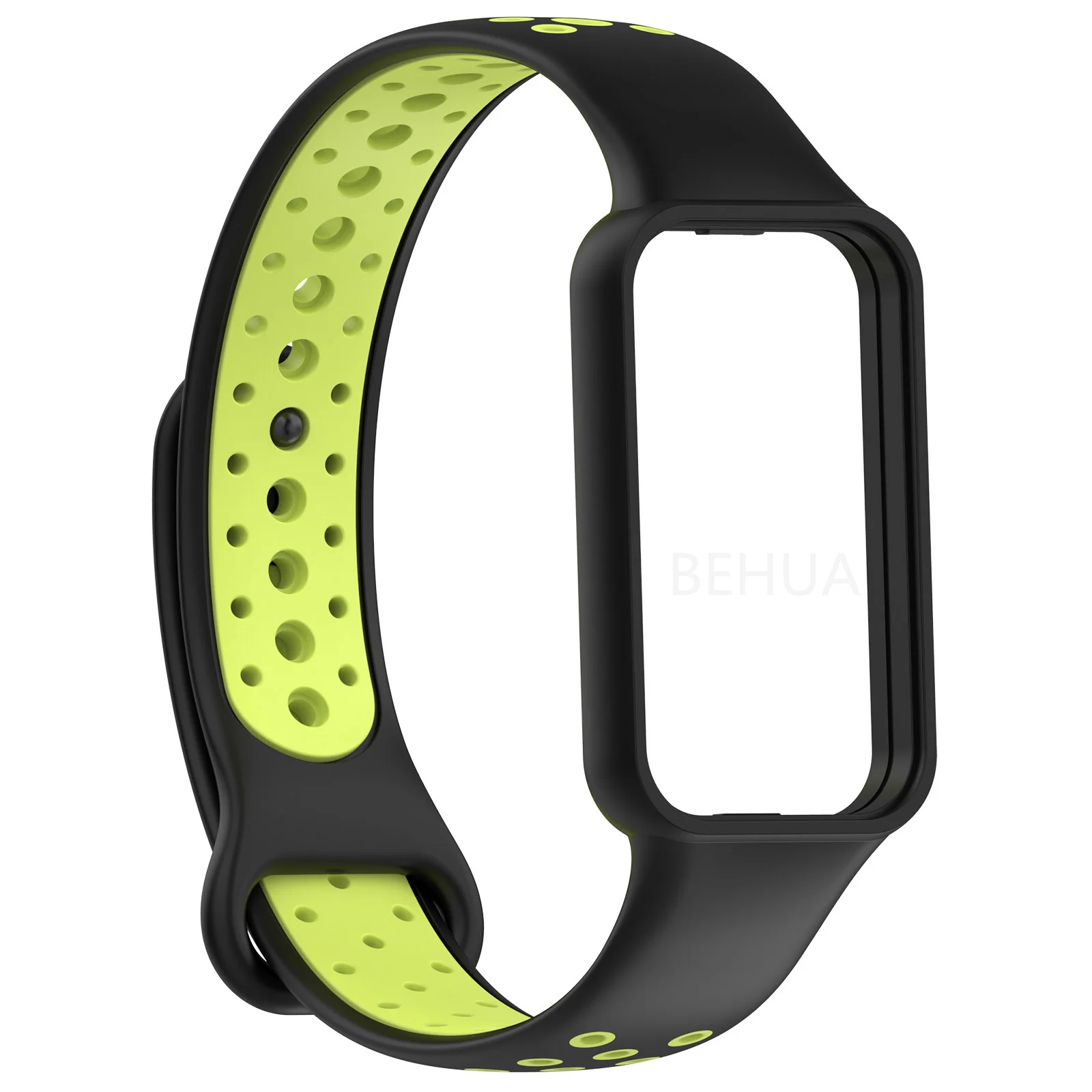 Fashion Silicone WatchStrap For Huami Amazfit Band 7 SmartWatch Band Bracelet Wristband For Amazfit band7 Strap Buckle +film