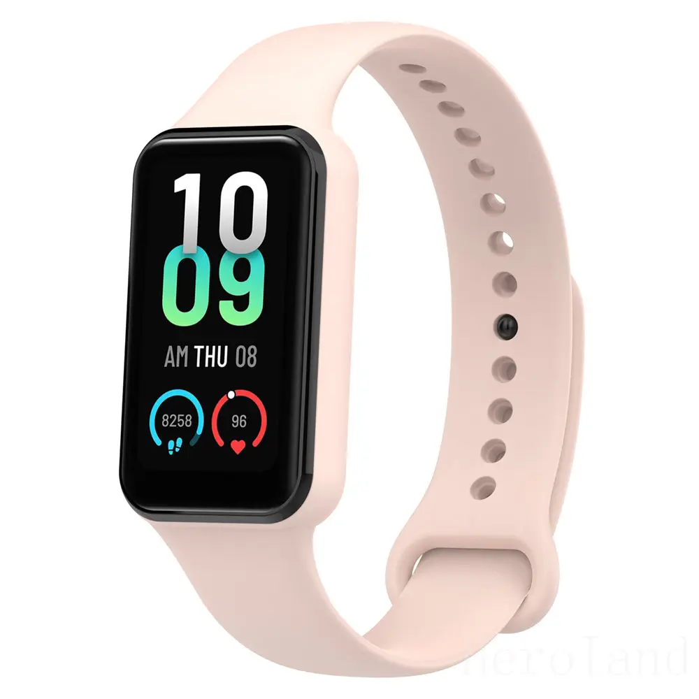 Fashion Silicone WatchStrap For Huami Amazfit Band 7 SmartWatch Band Bracelet Wristband For Amazfit band7 Strap Buckle +film