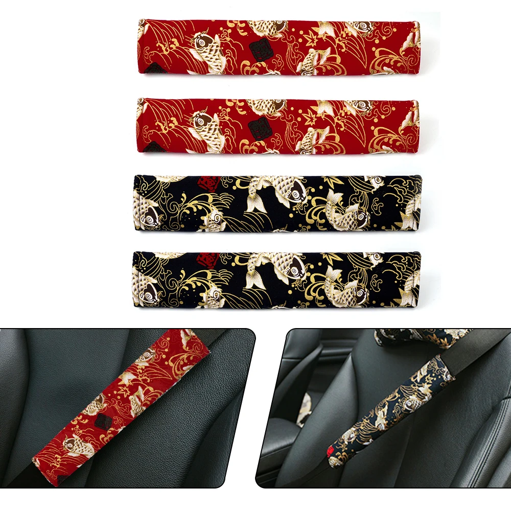 RASTP-Universal 2PCS Car Seat Belt Cover Auto Seat Belt Covers JDM Style Fabric Protector Safety Belts Shoulder Pad RS-BAG078